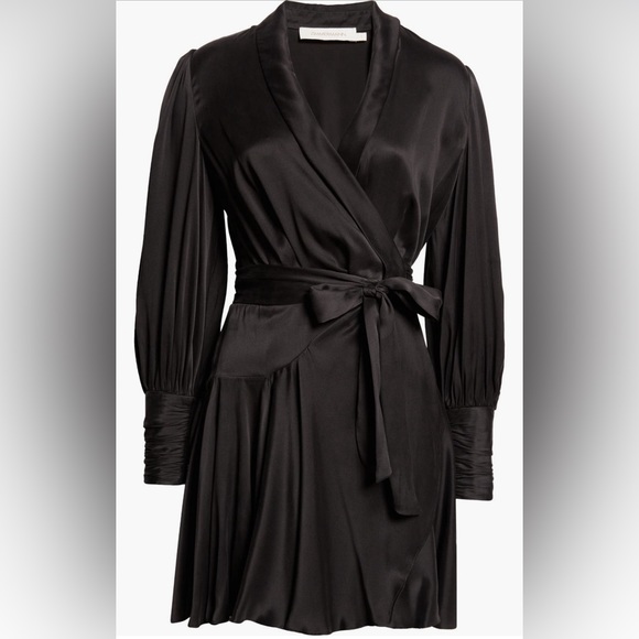 NWOT Zimmermann Long Sleeve Silk Wrap Minidress Size 0 $650 - Picture 7 of 11
